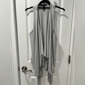 INC International Concepts Gray Fringe Vest